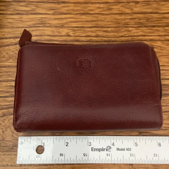 Italian Leather Wallet Dark Red, many compartments, functional, nice condition - Picture 12 of 14